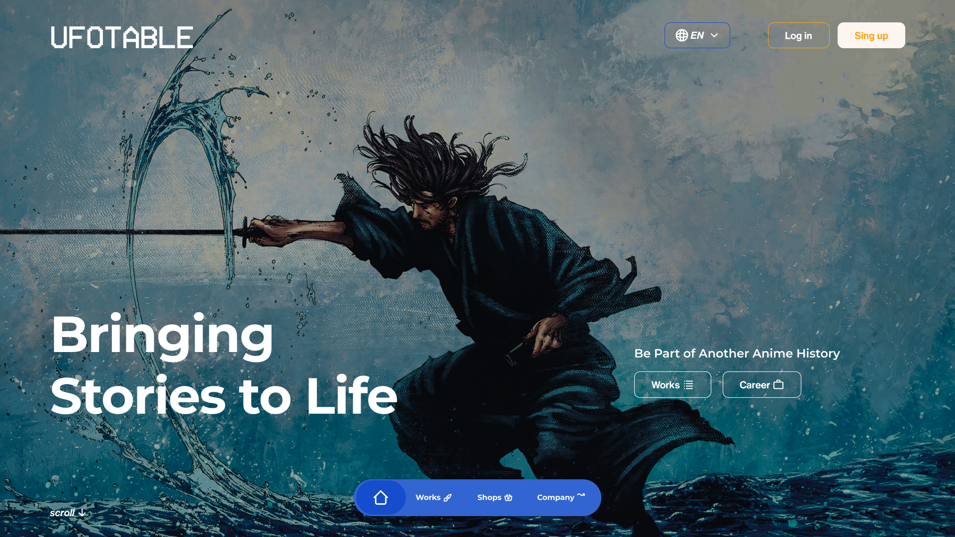 Корпоративный учебный сайт для студии ufotable