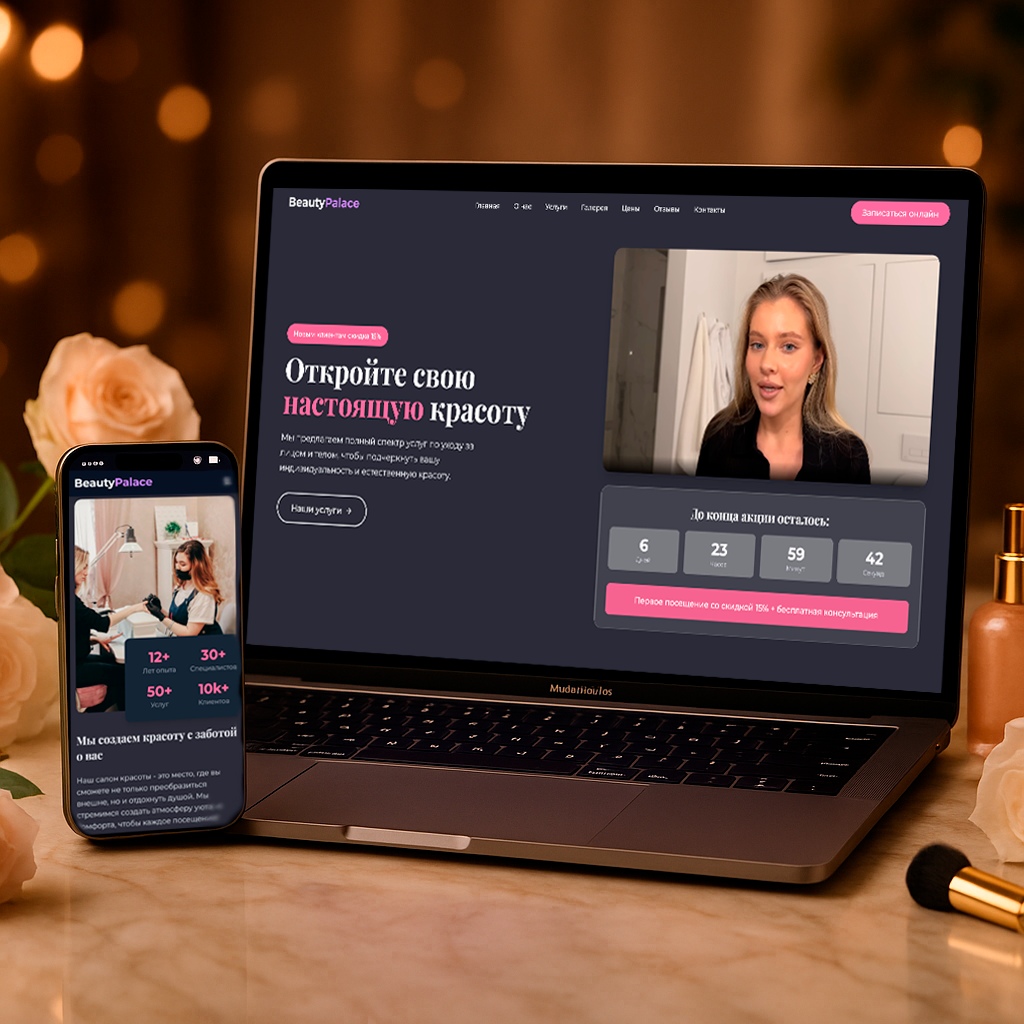 Сайт для салона красоты BeautyPalace