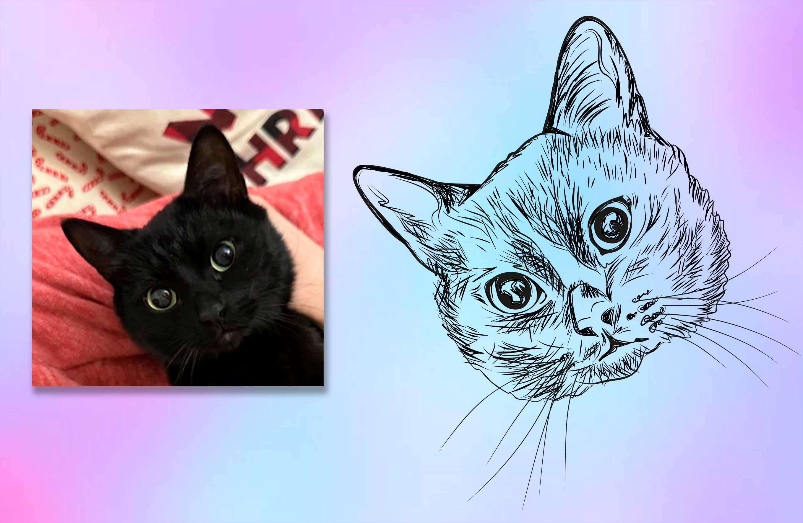 Портрет питомца для гравировки в векторе