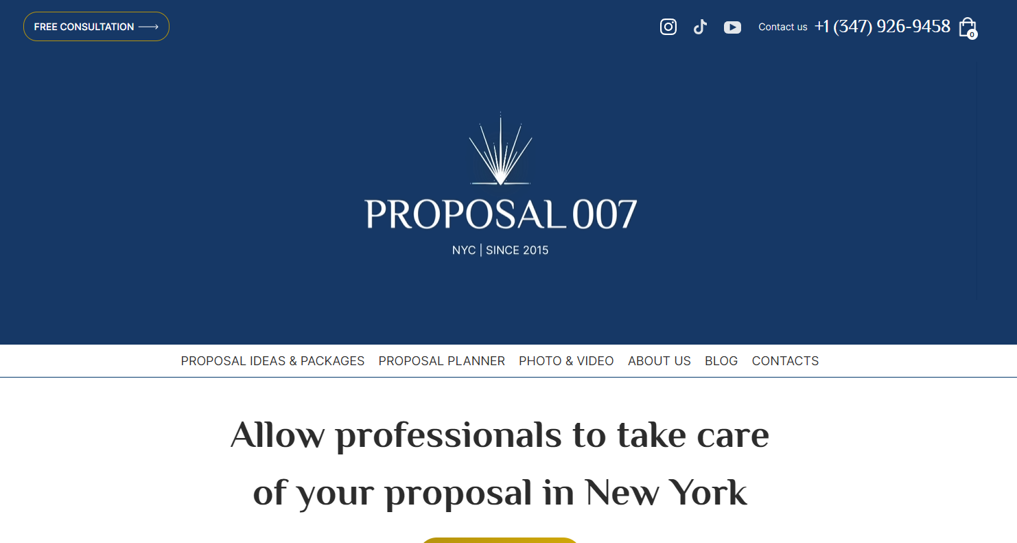 Анимация для главной страницы сайта https://proposal007.com/