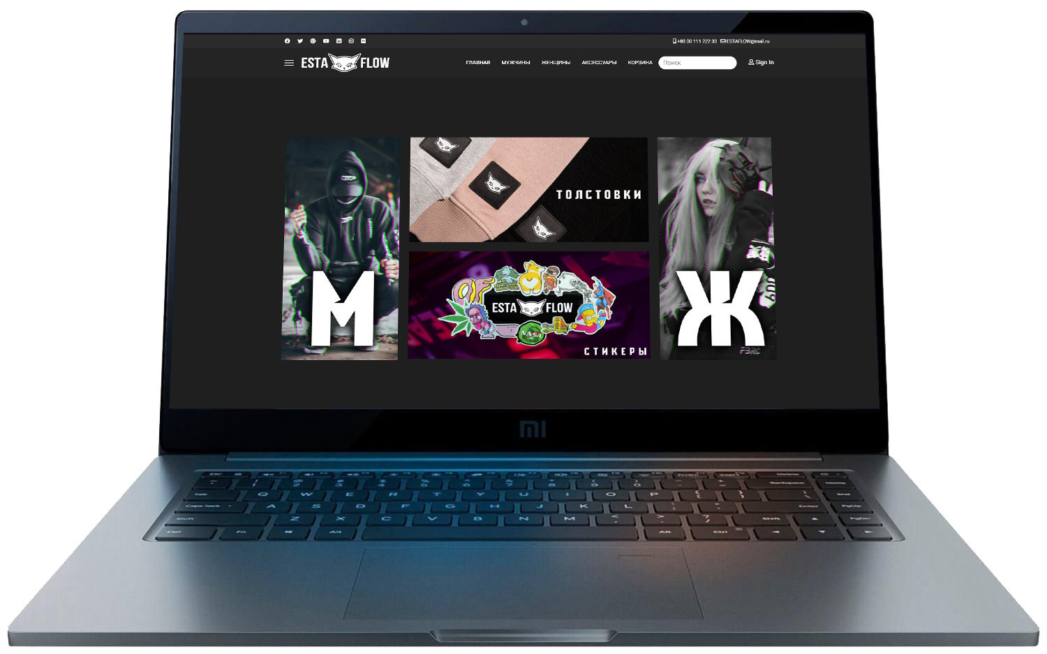 Разработка сайта с нуля для магазина одежды бренда ESTAFLOW