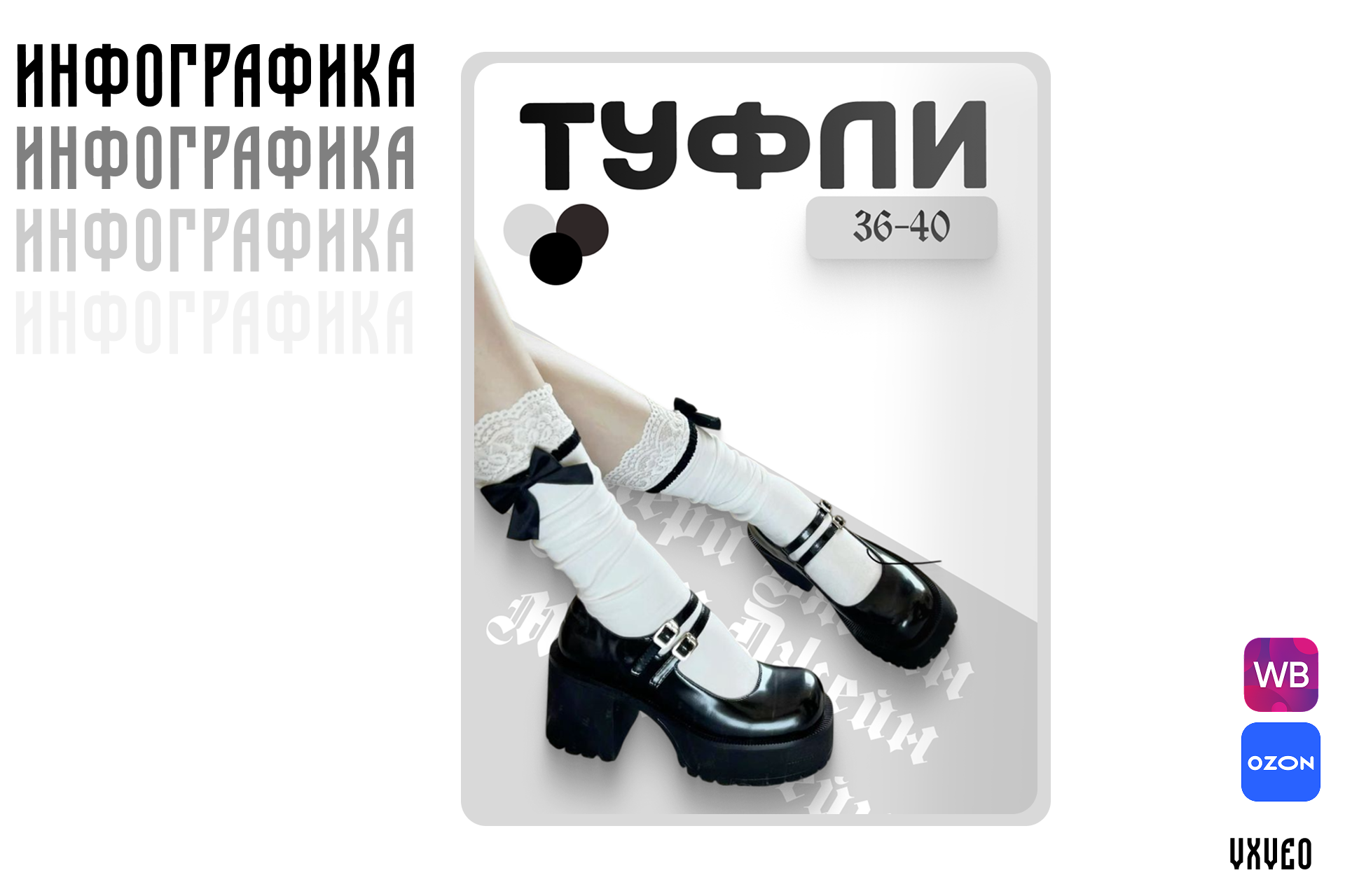 Инфографика для маркетплейсов. Туфли