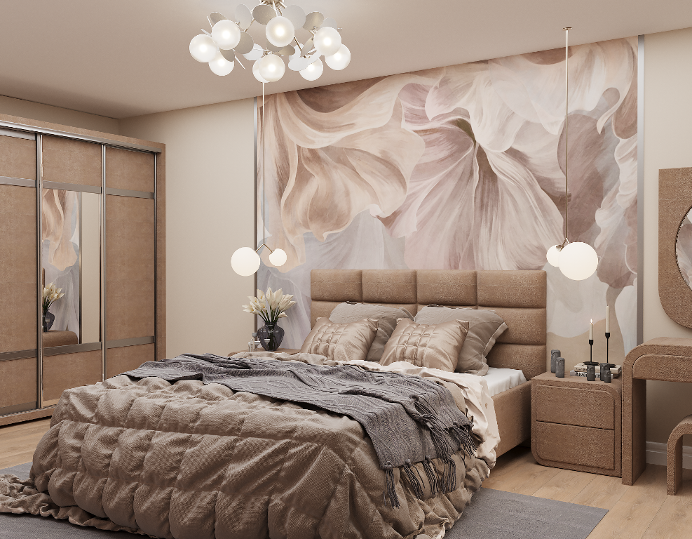 3д визуализация спальни