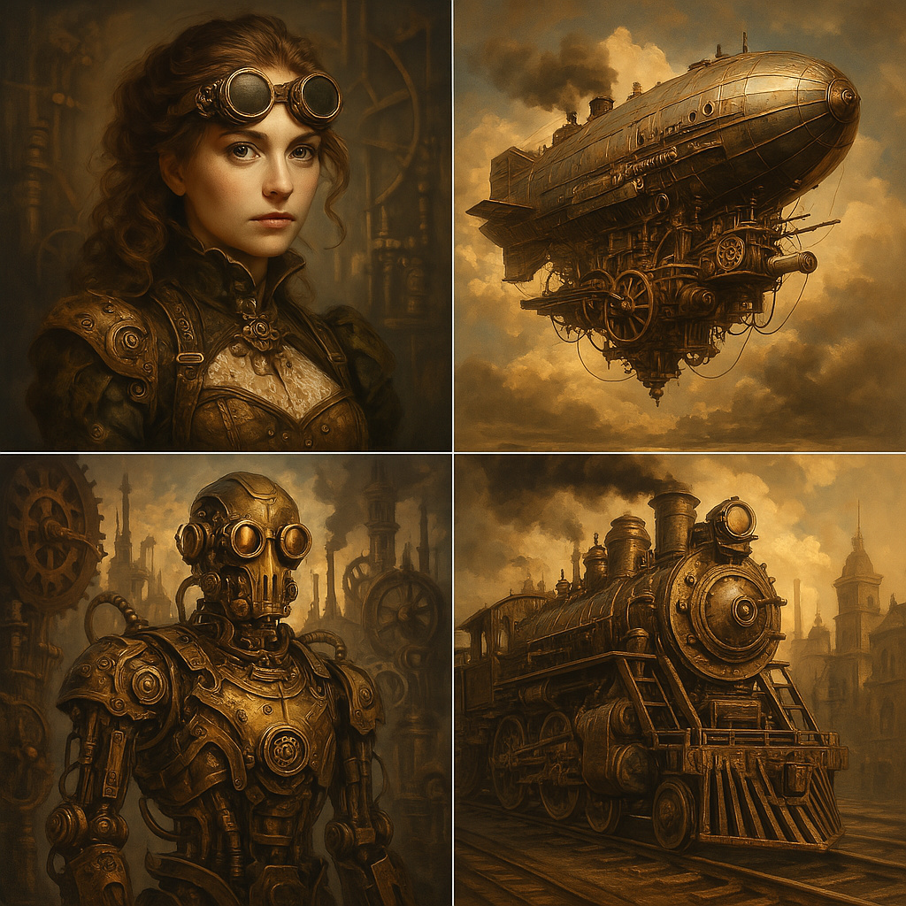 Графика для визуальной новеллы в стиле Стим панк