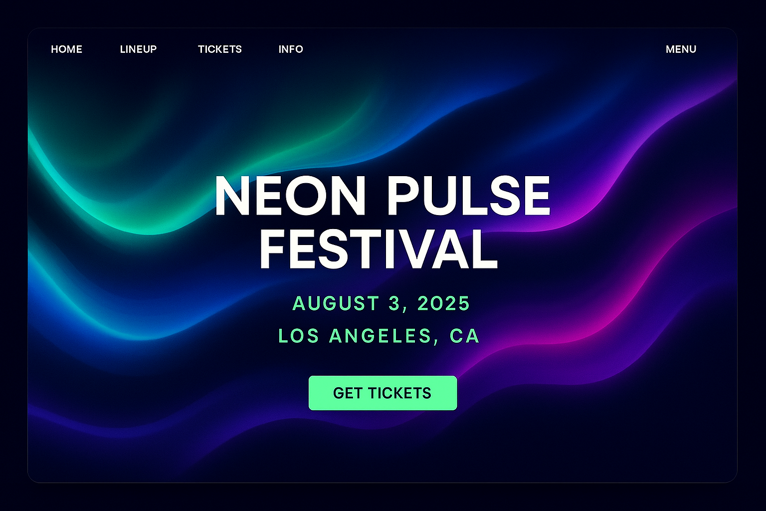 Дизай для фестиваля NEON PULSE FESTIVAL