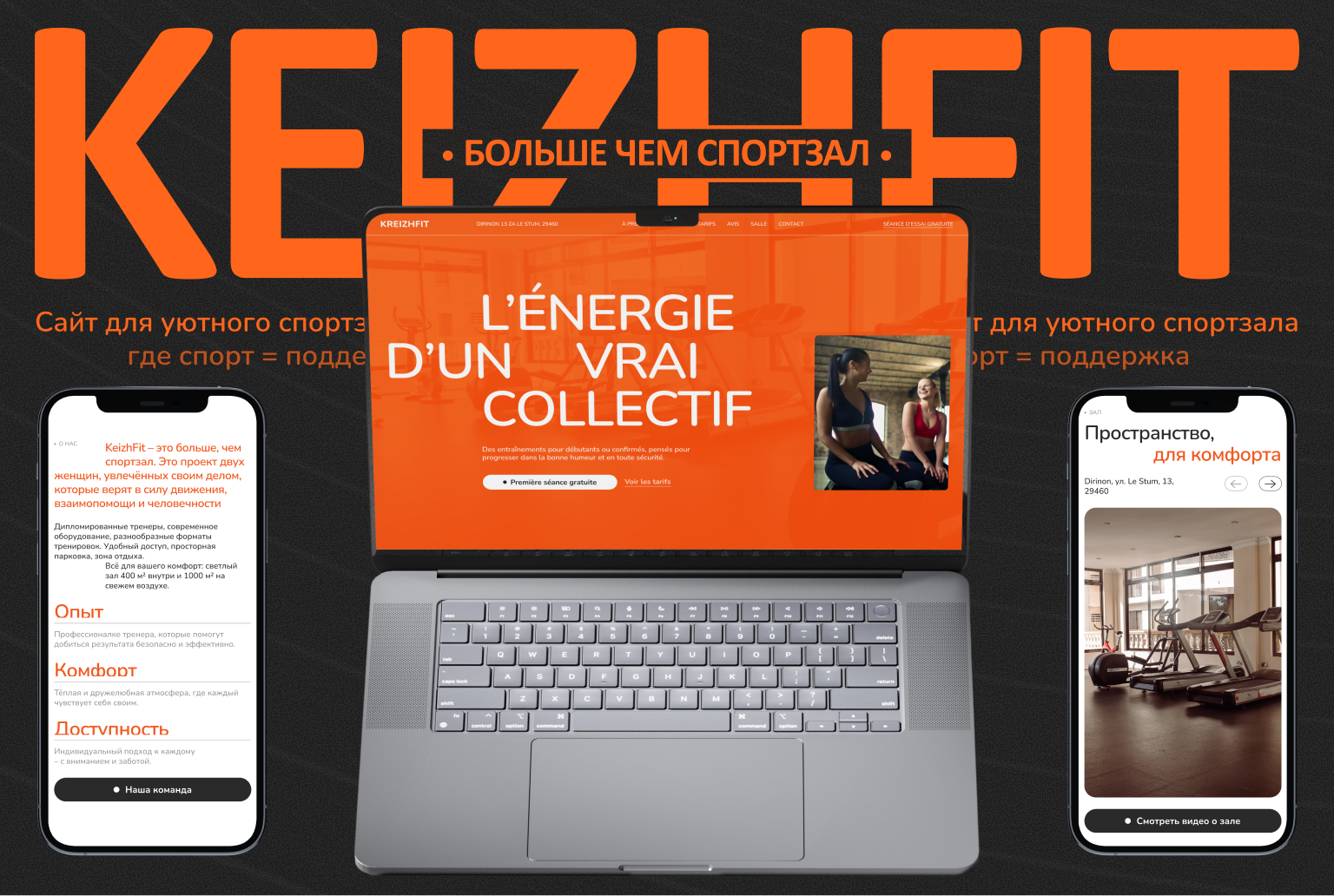 Дизайн сайта для фитнес-центра Kreizhfit