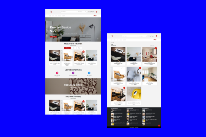Сайт интернет-магазин интерьера на WooCommerce
