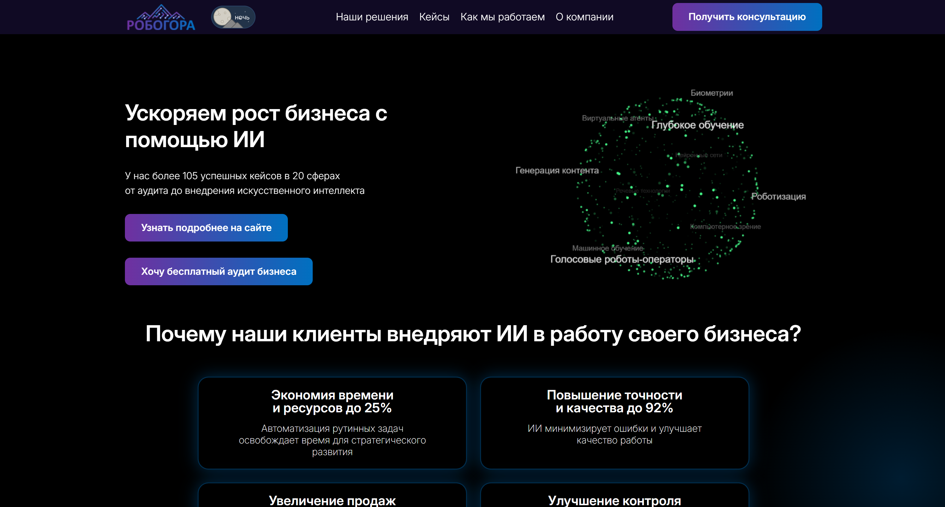 AI-портал компании: десятки реализованных кейсов и проектов