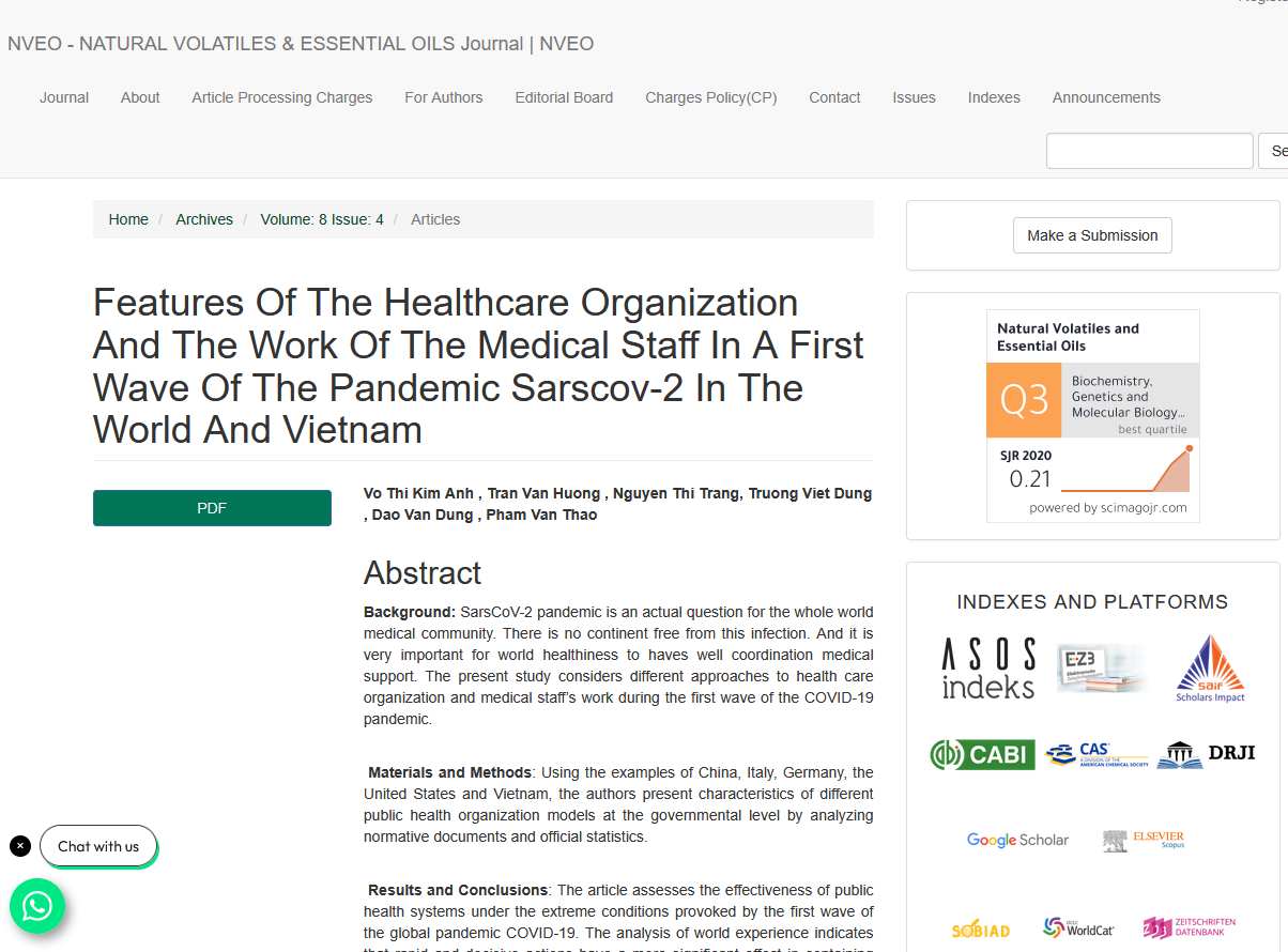 Научная статья для зарубежного журнала