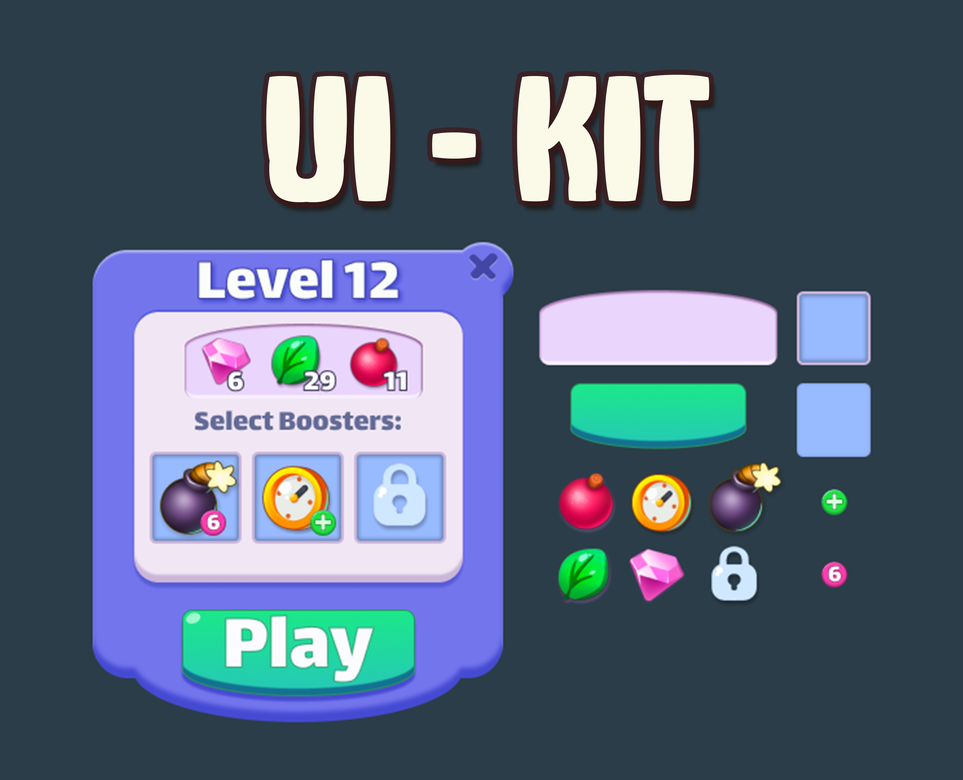 Сделаю UI Kit для мобильной или ПК-игры