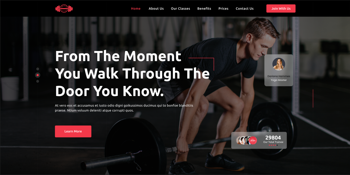 Сайт с онлайн-записью для фитнес-клуба