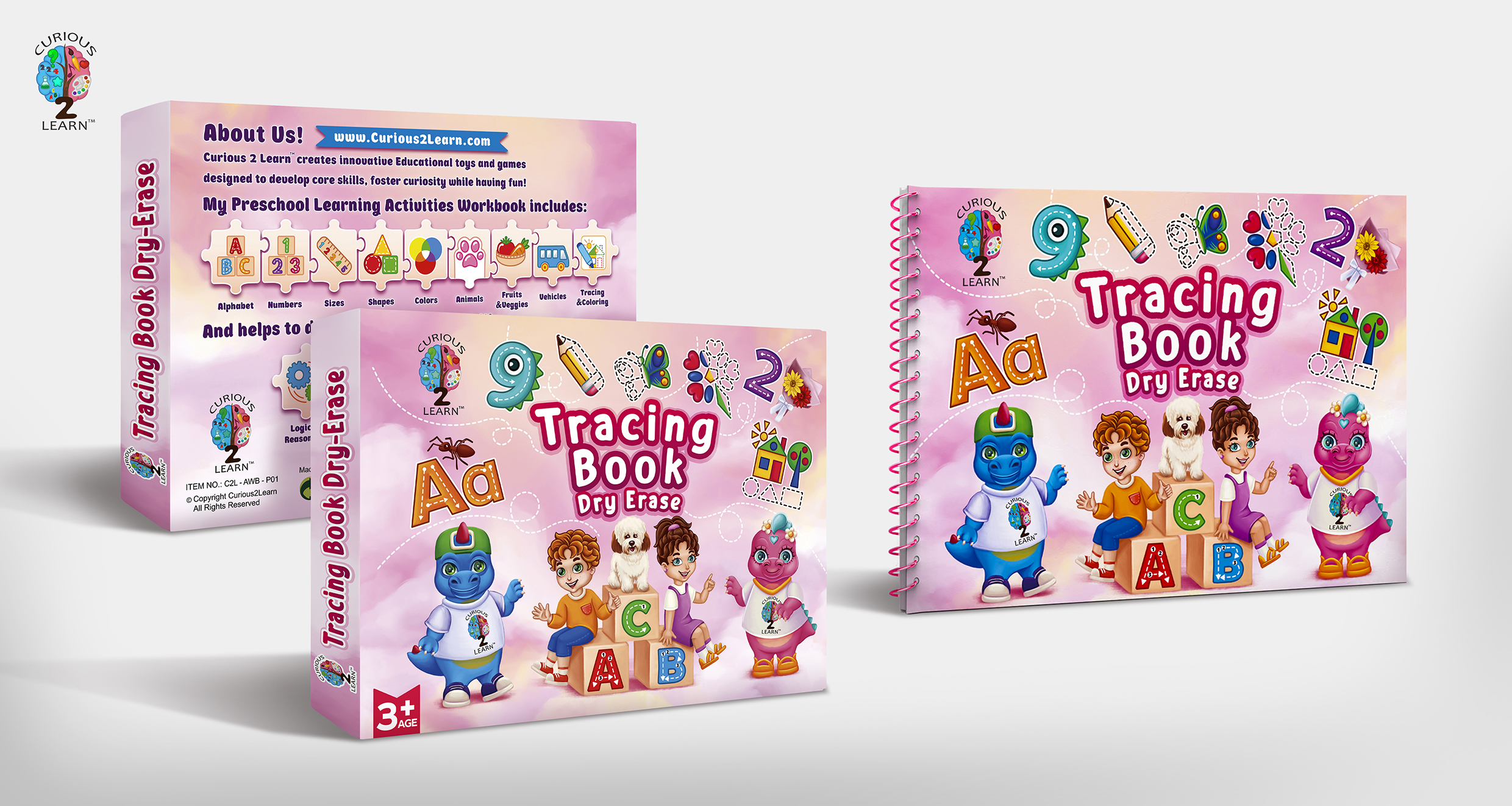 Иллюстрации и дизайн детской книги и коробки Curious to Learn 3.