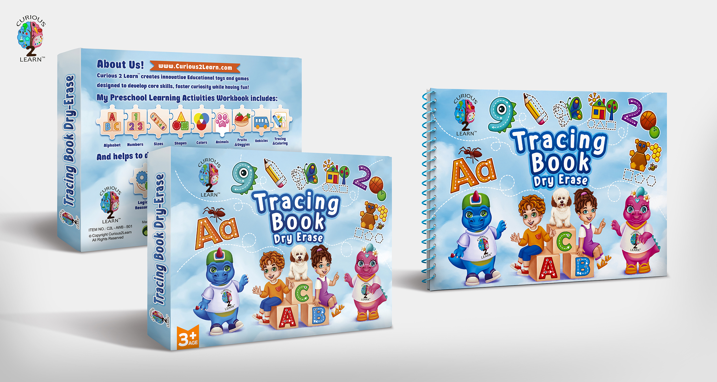 Иллюстрации и дизайн детской книги и коробки Curious to Learn 4.