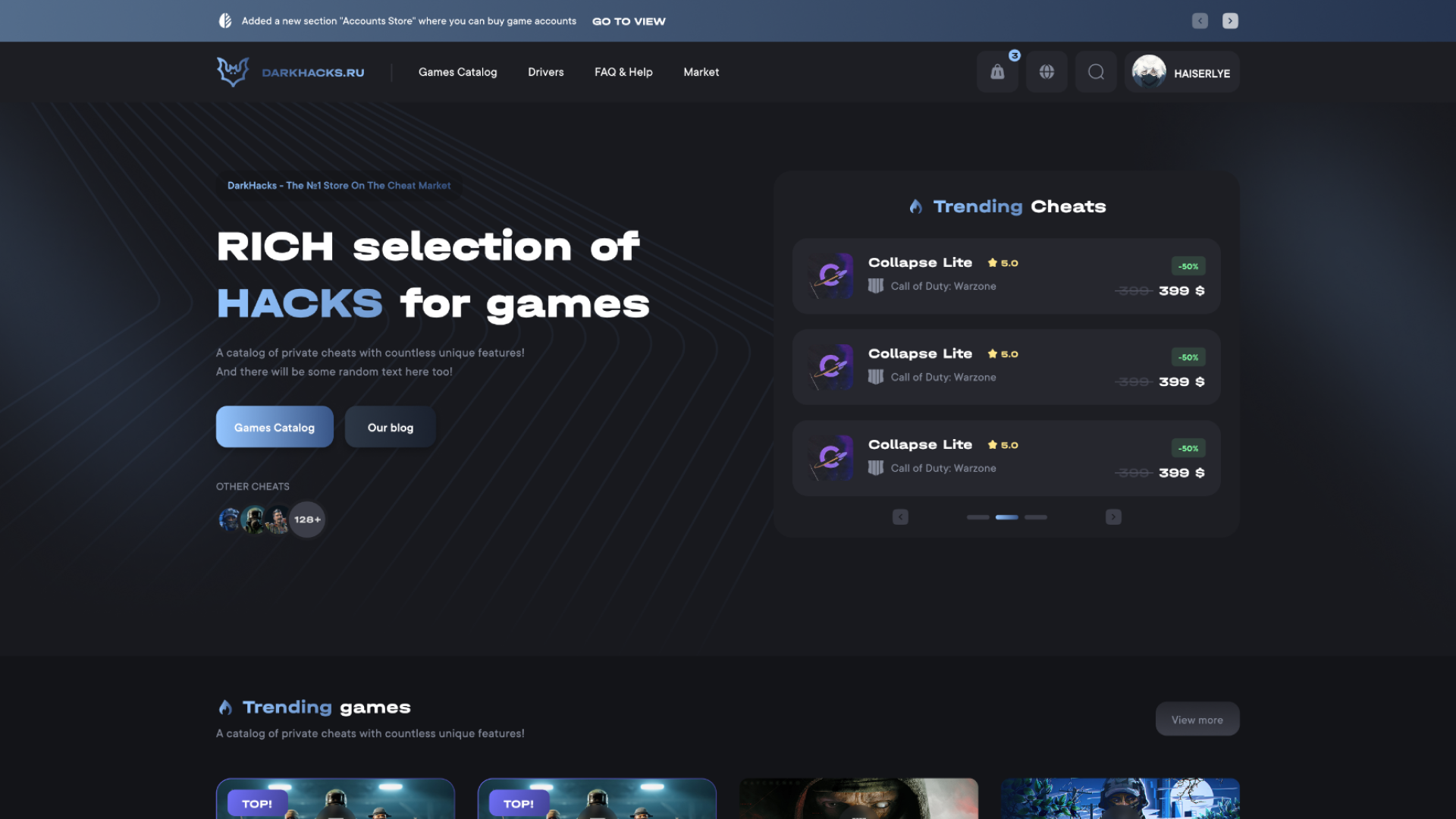 DarkSoft - интернет магазин по продаже игрового ПО, реализована CRM + система каталогов и способы разных оплат