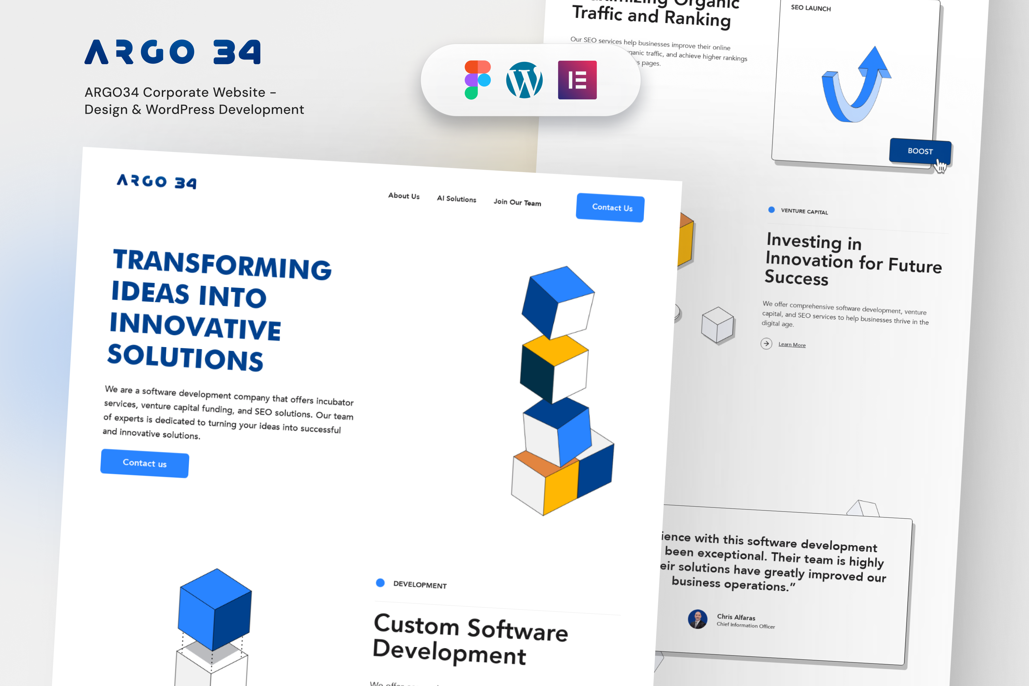 Дизайн и создание корпоративного сайта для технологической фирмы ARGO34