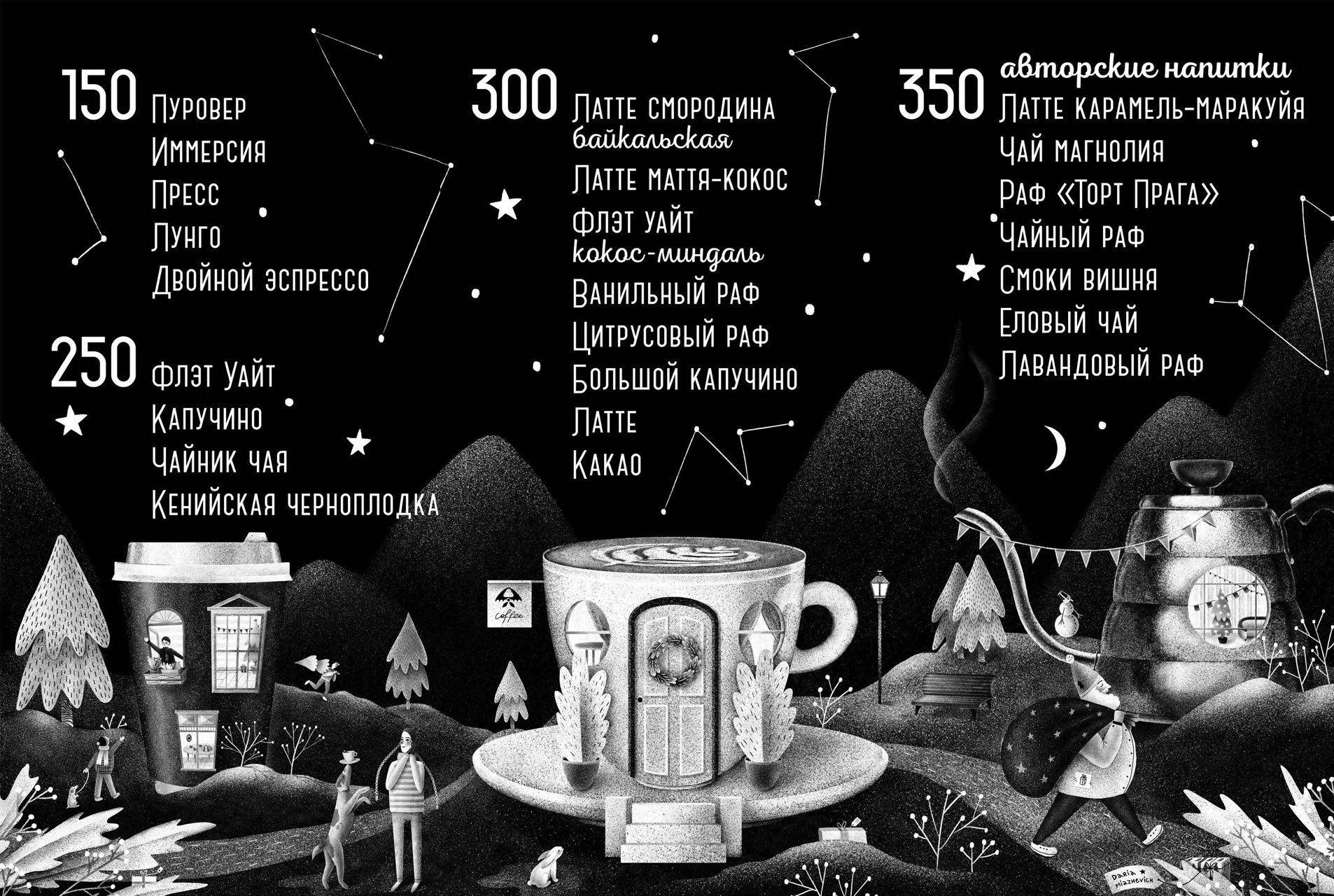 Меню для сети кофеен Даблби