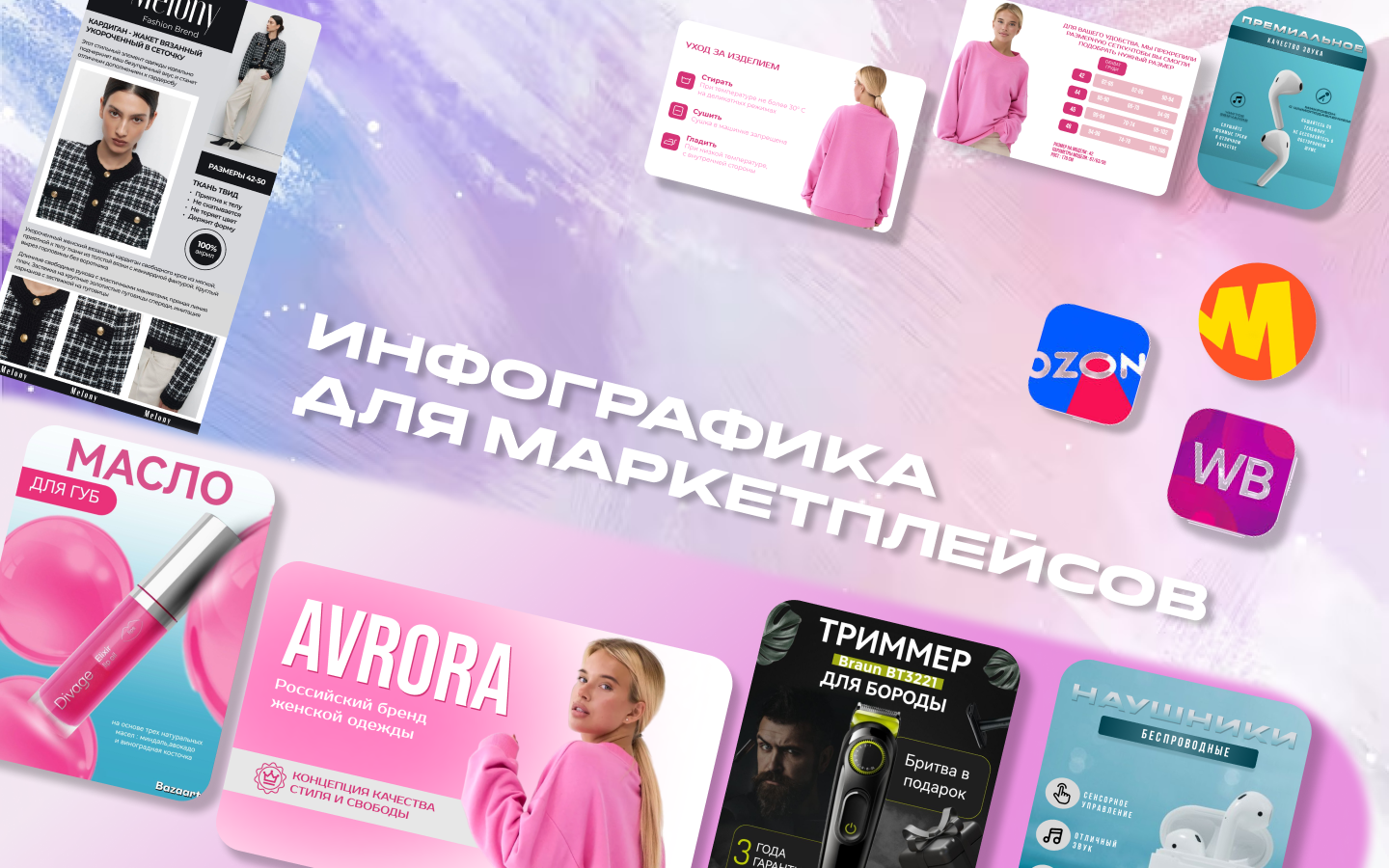 Инфографика для маркетплейсов Ozon/Wildberries/Яндекс Маркет