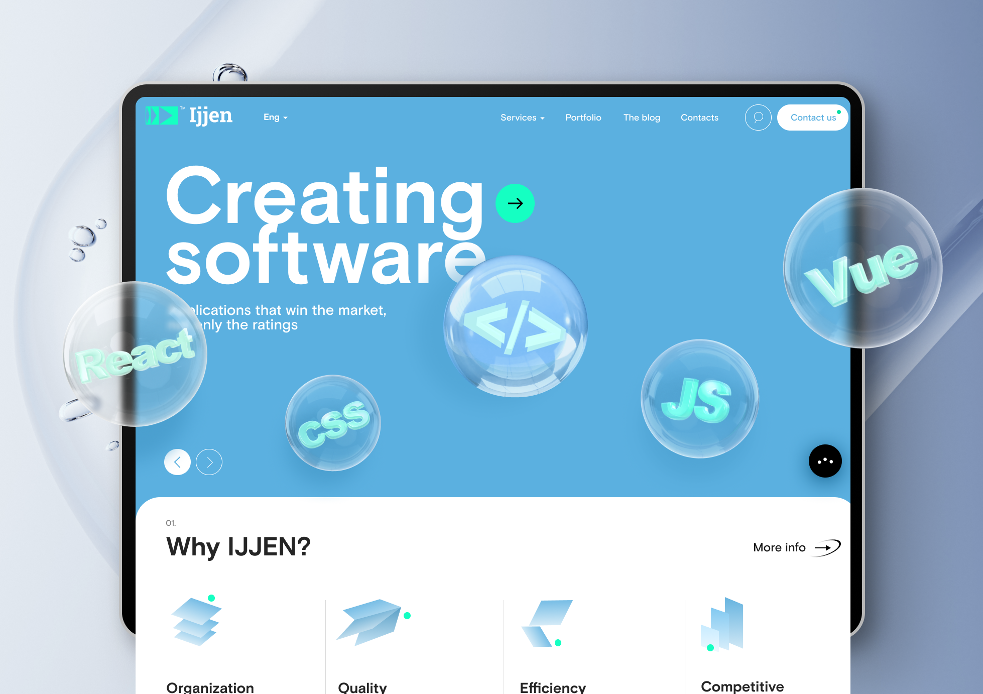 Сайт иностранного агентства по разработки цифровых продуктов - ijjen