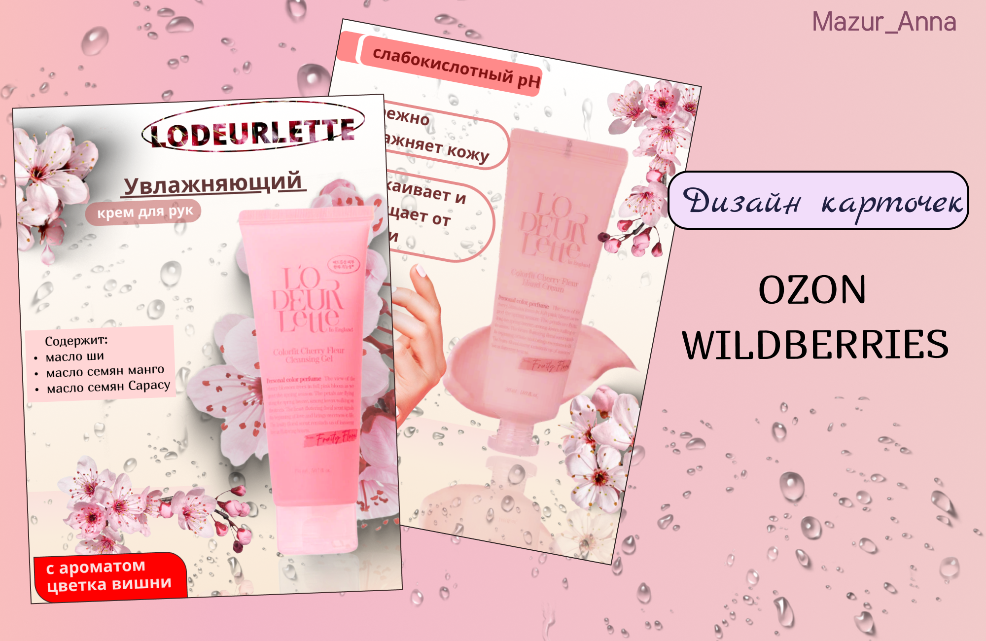 Дизайн карточки товара для Wildberries крем для рук