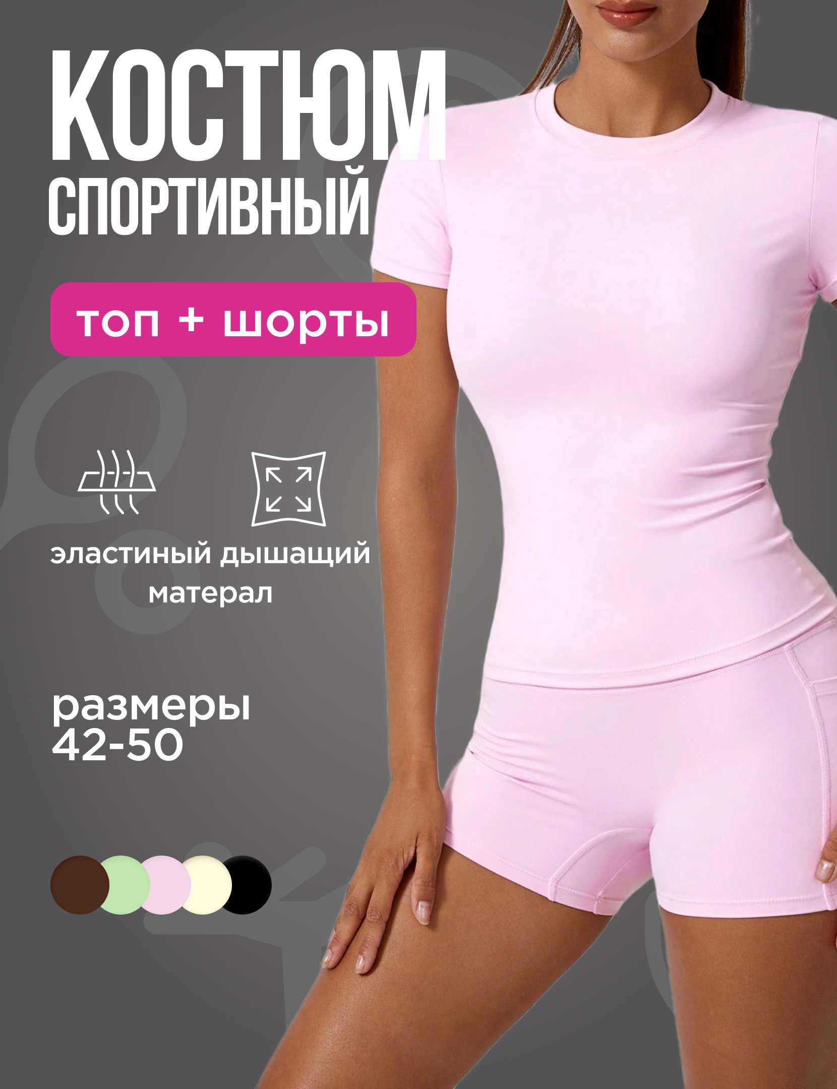Полный дизайн карточки товара "Спортивный костюм", Инфографика