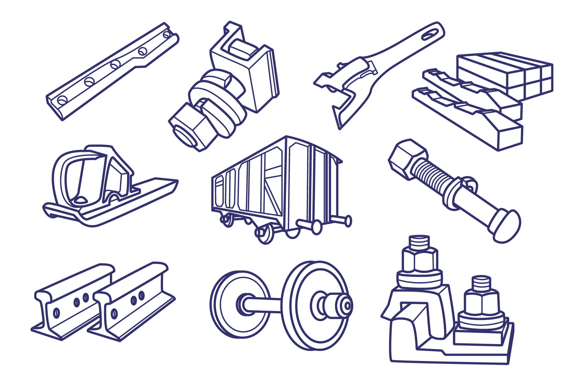 Технические иллюстрации Ж/Д деталей для сайта