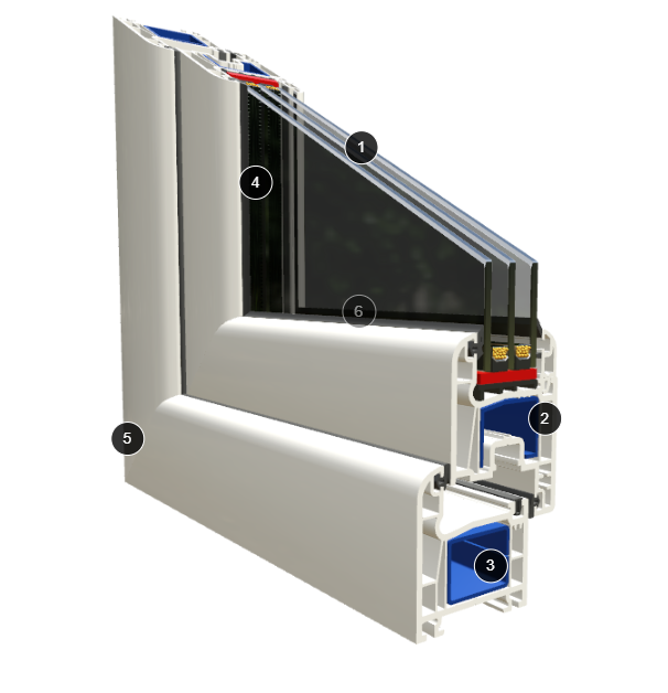 Интерактивная модель окна в разрезе