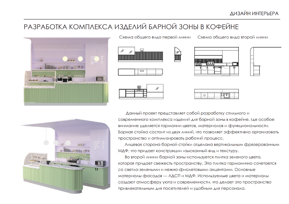 РАЗРАБОТКА КОМПЛЕКСА ИЗДЕЛИЙ БАРНОЙ ЗОНЫ В КОФЕЙНЕ