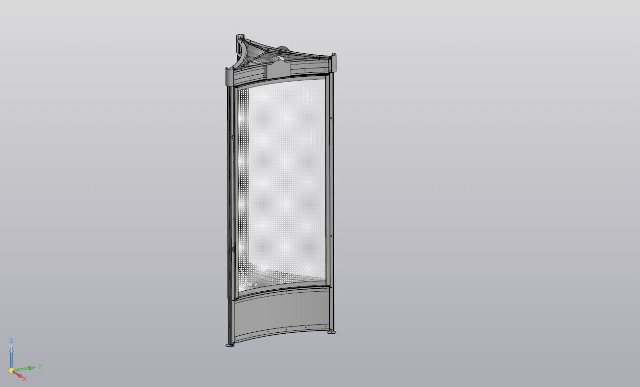 Трехгранная вогнутая тумба с подсветкой.