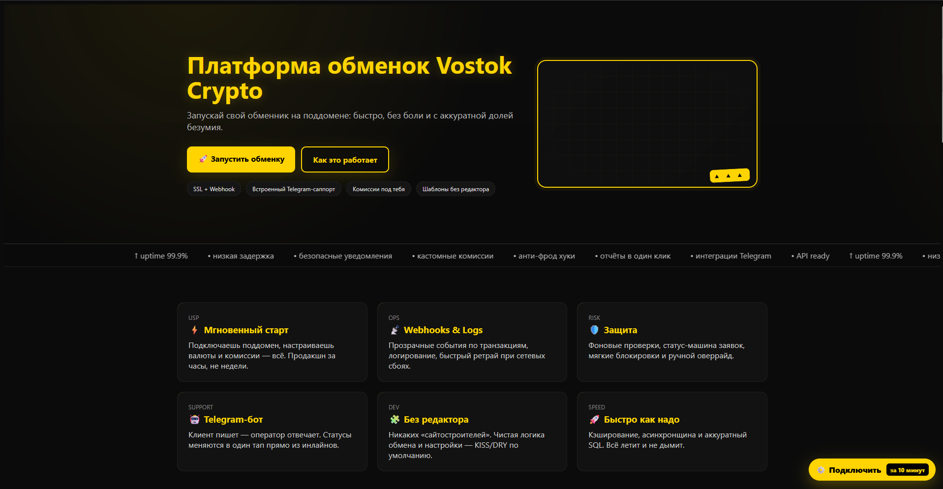 Сеть криптообменников на поддоменом уровне