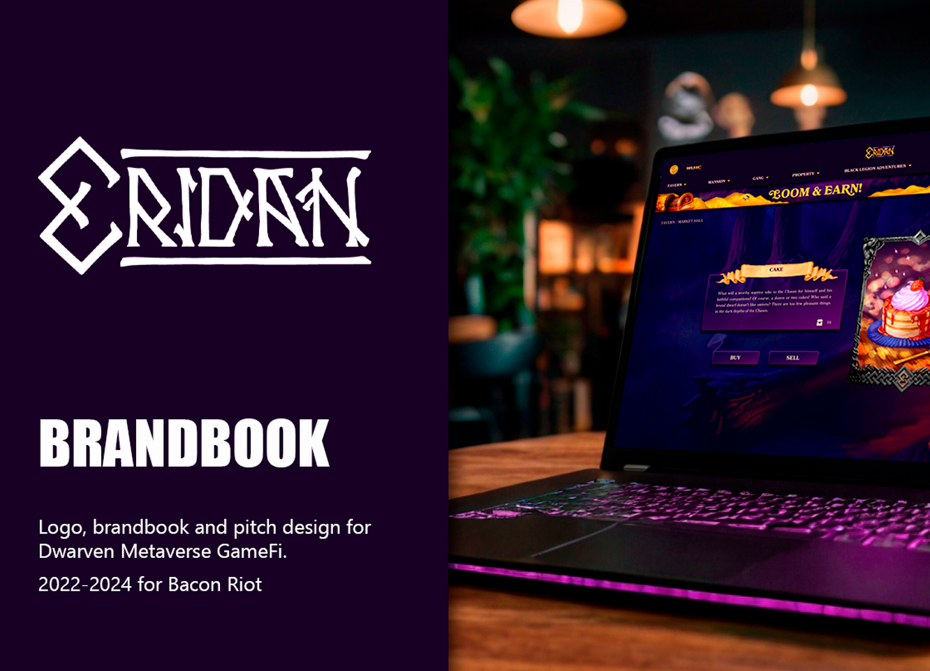 Logo, brandbook andpitch design for Dwarven Metaverse GameFi