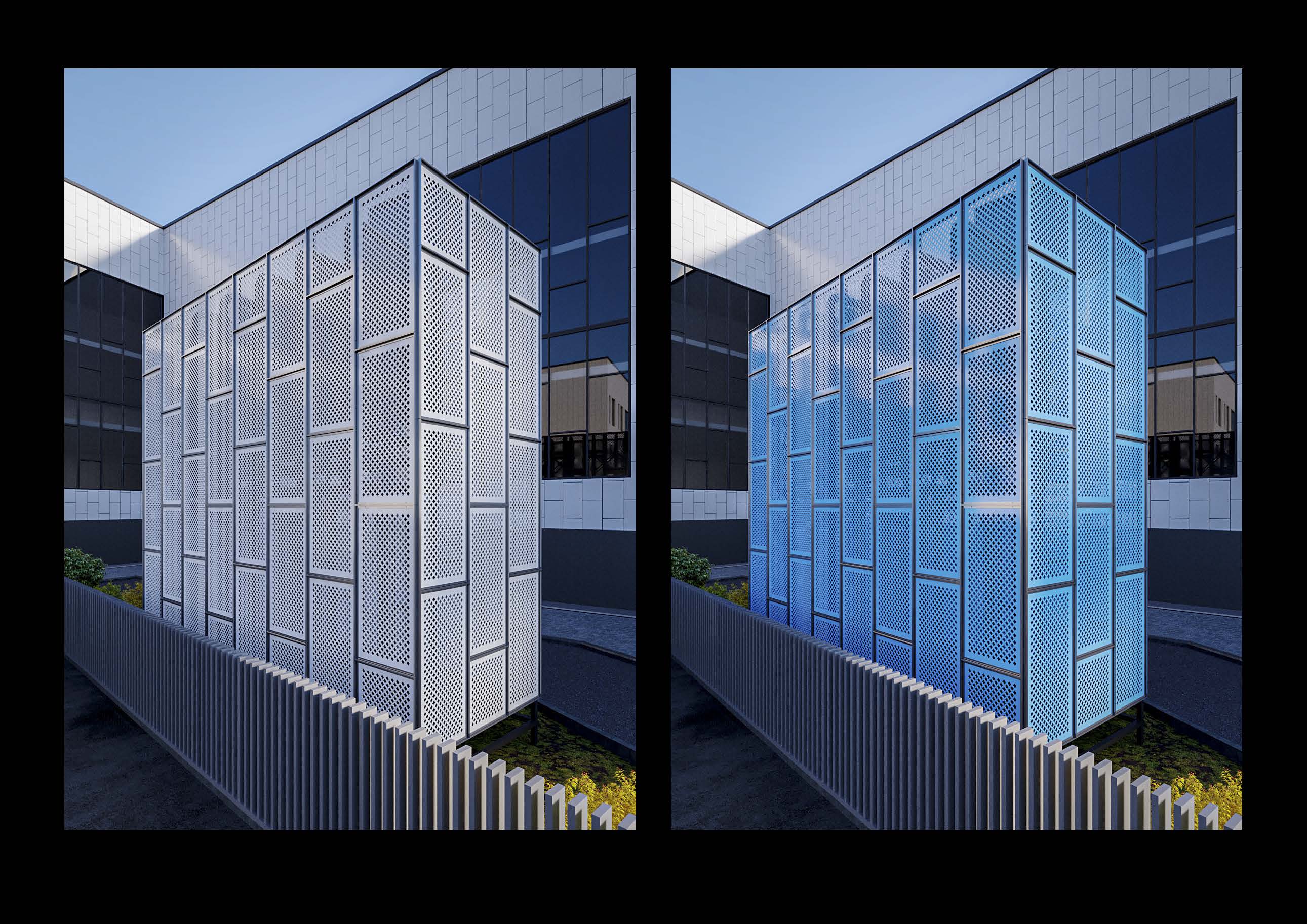 3d визуализация декоративного ограждения конденсаторных блоков с