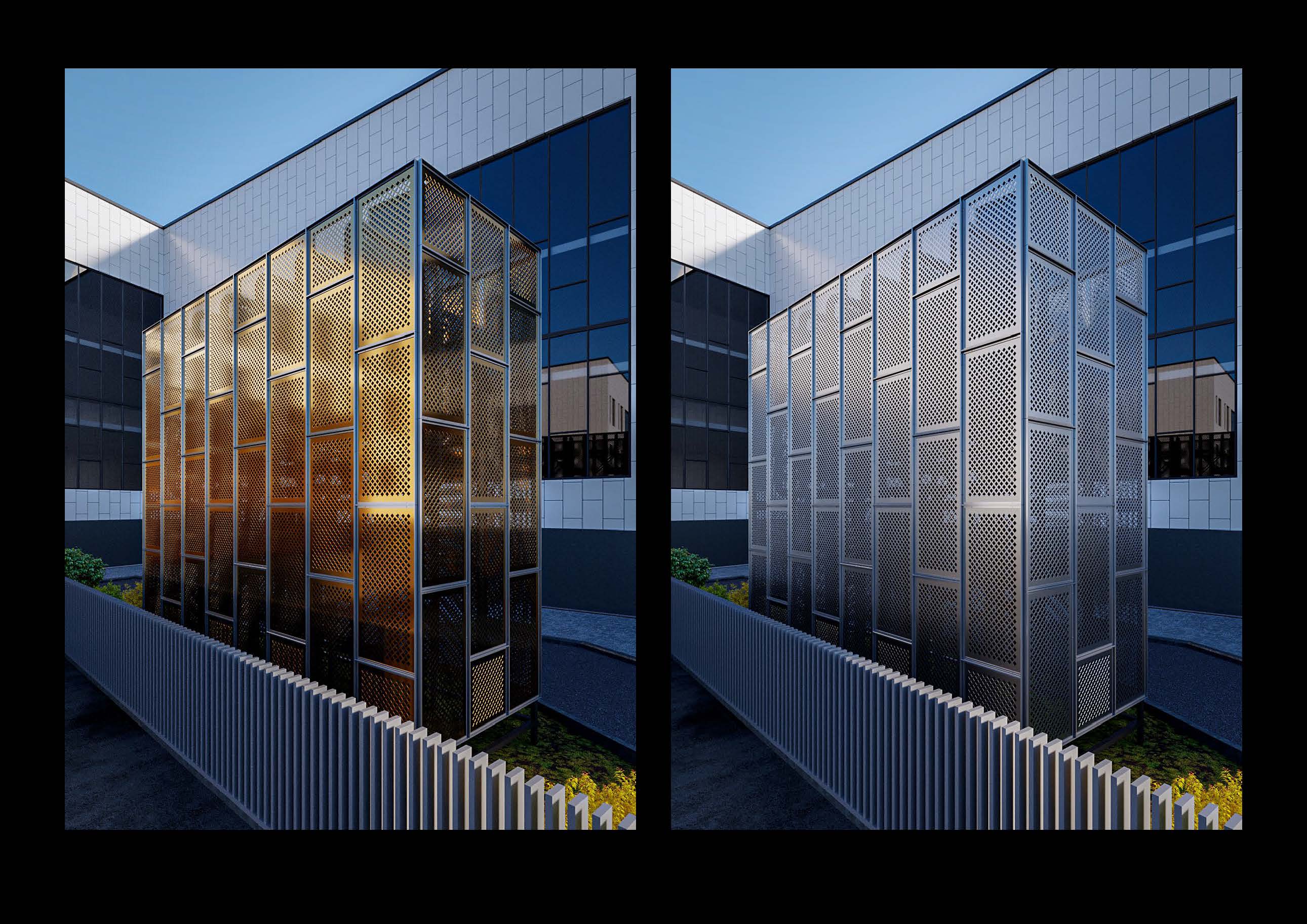 3d визуализация декоративного ограждения конденсаторных блоков с