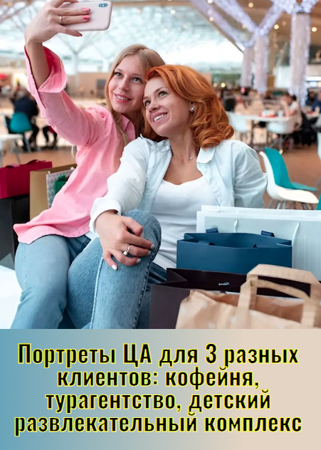 Портреты ЦА для 3 разных клиентов (кофейня, туристическое агентство, детский развлекательный комплекс)
