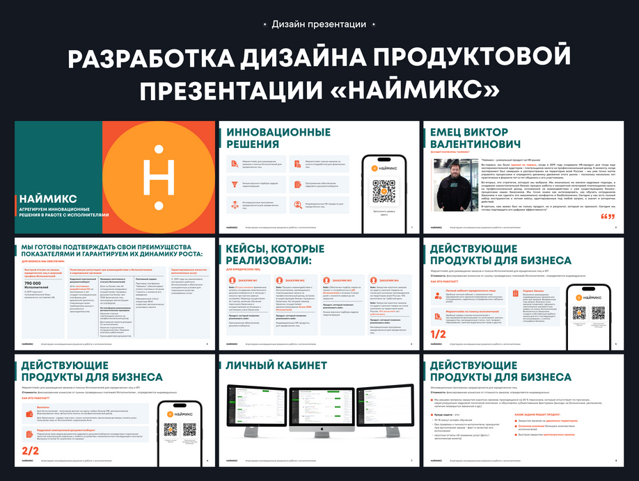 Разработка дизайна продуктовой презентации «Наймикс»