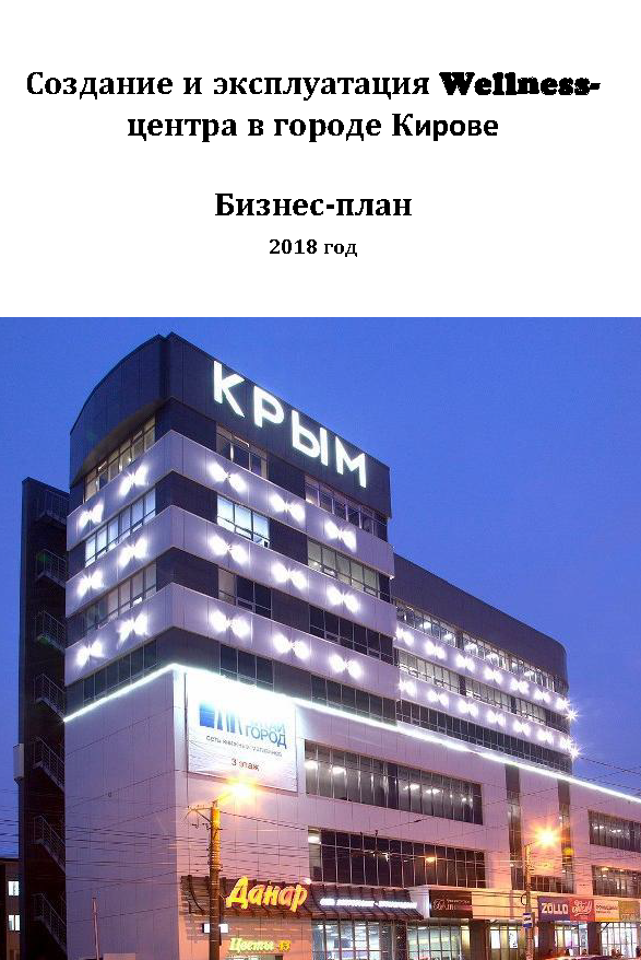 Бизнес-план создания и эксплуатация Wellness-центра