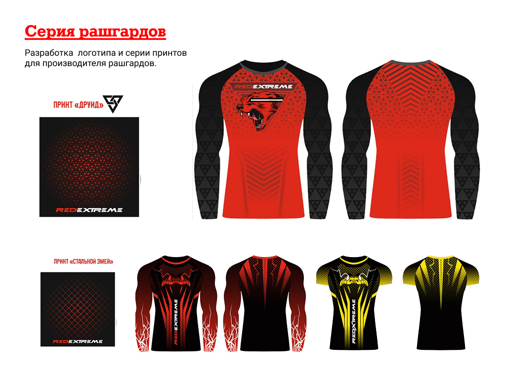 Разработка дизайна для спортивной одежды (рашгарды)