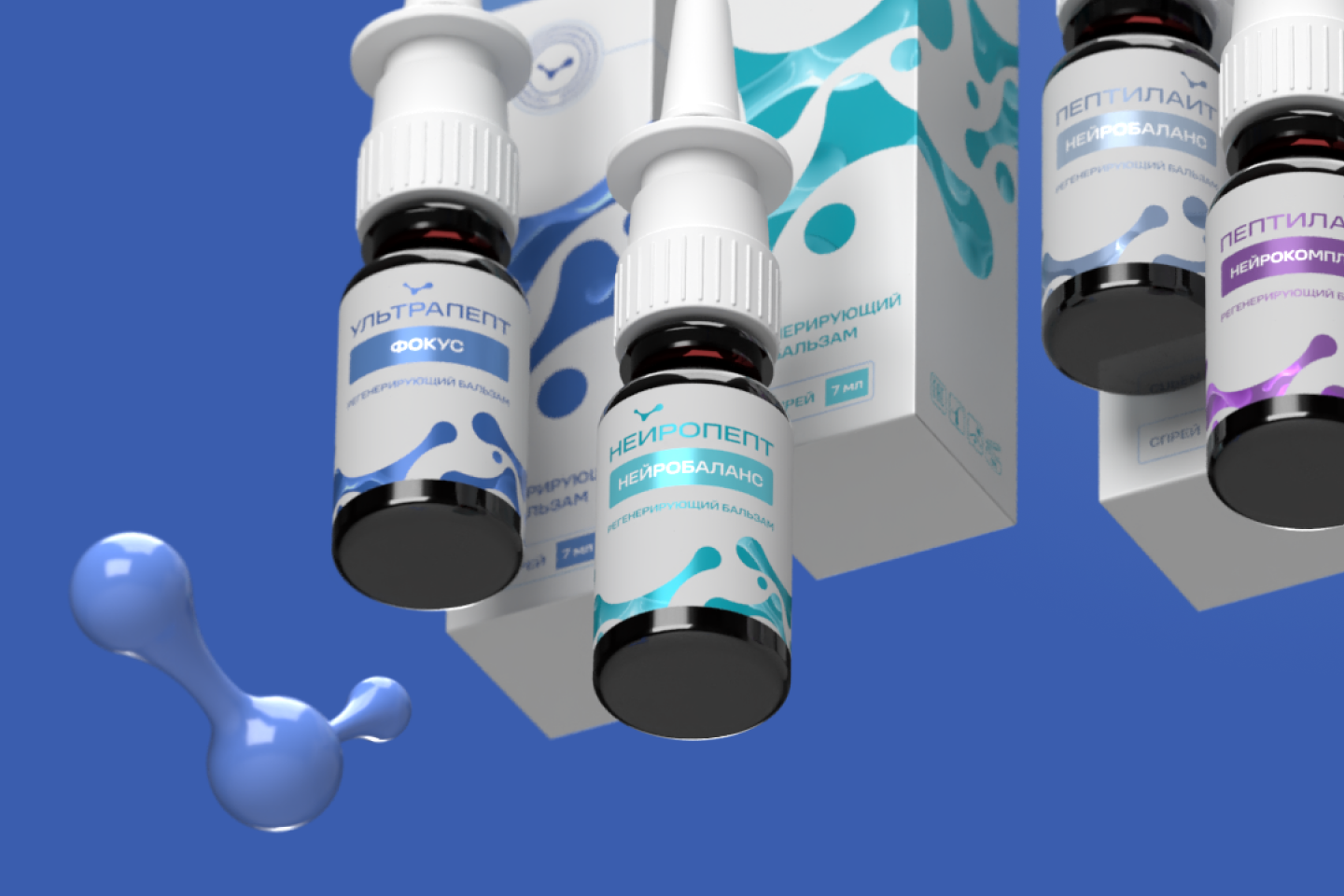 Редизайн логотипа, разработка фирменного стиля и упаковки для бренда пептидов