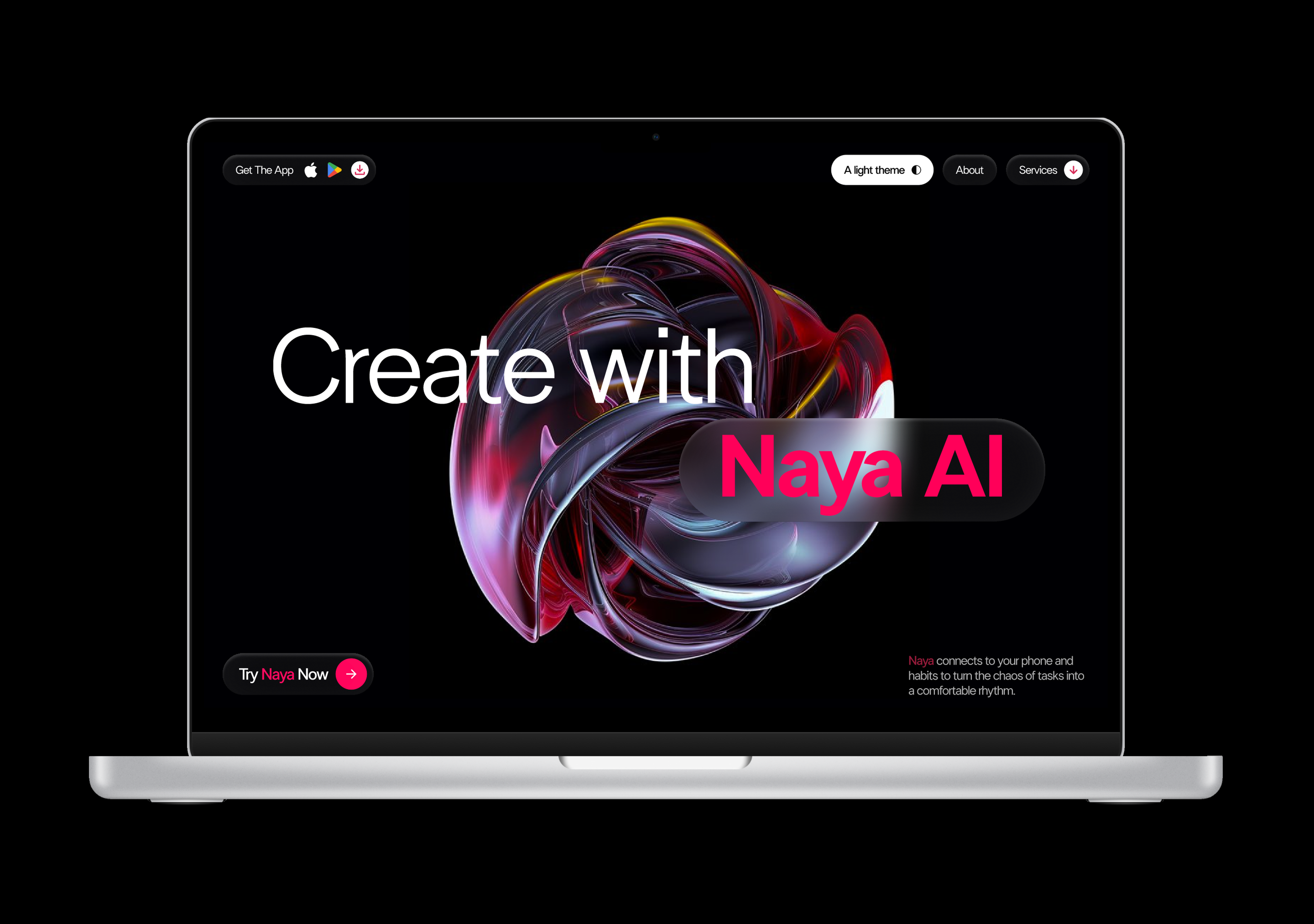 Лендинг для AI-ассистента Naya