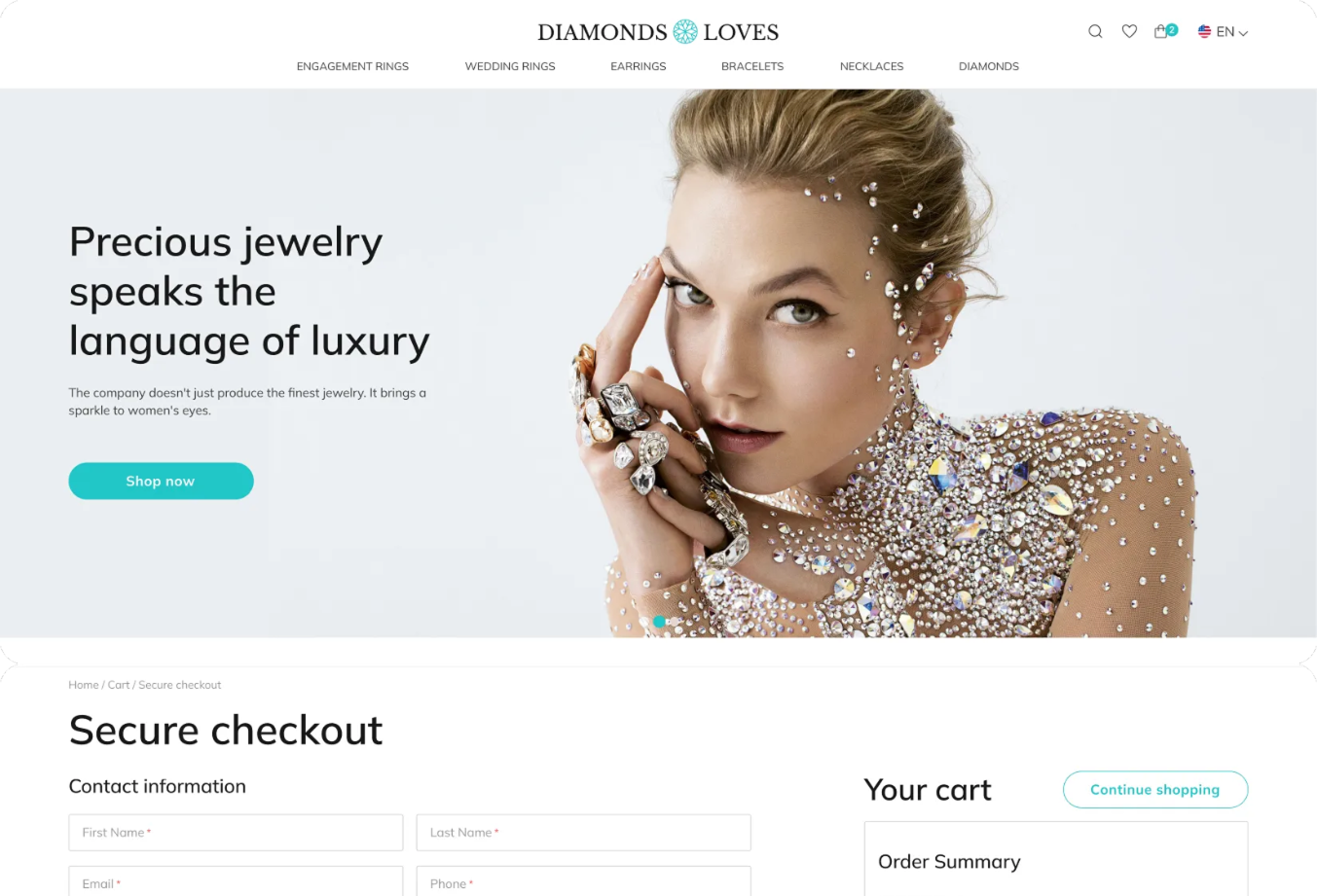 Интернет-магазин ювелирных изделий Diamonds Loves