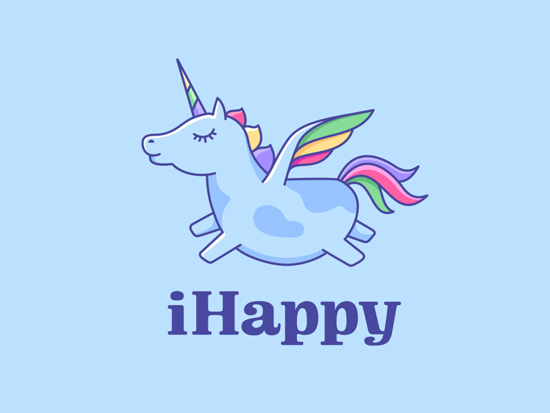 iHappy: логотип, который летит прямо в детство. Айдентика для студии детских праздников