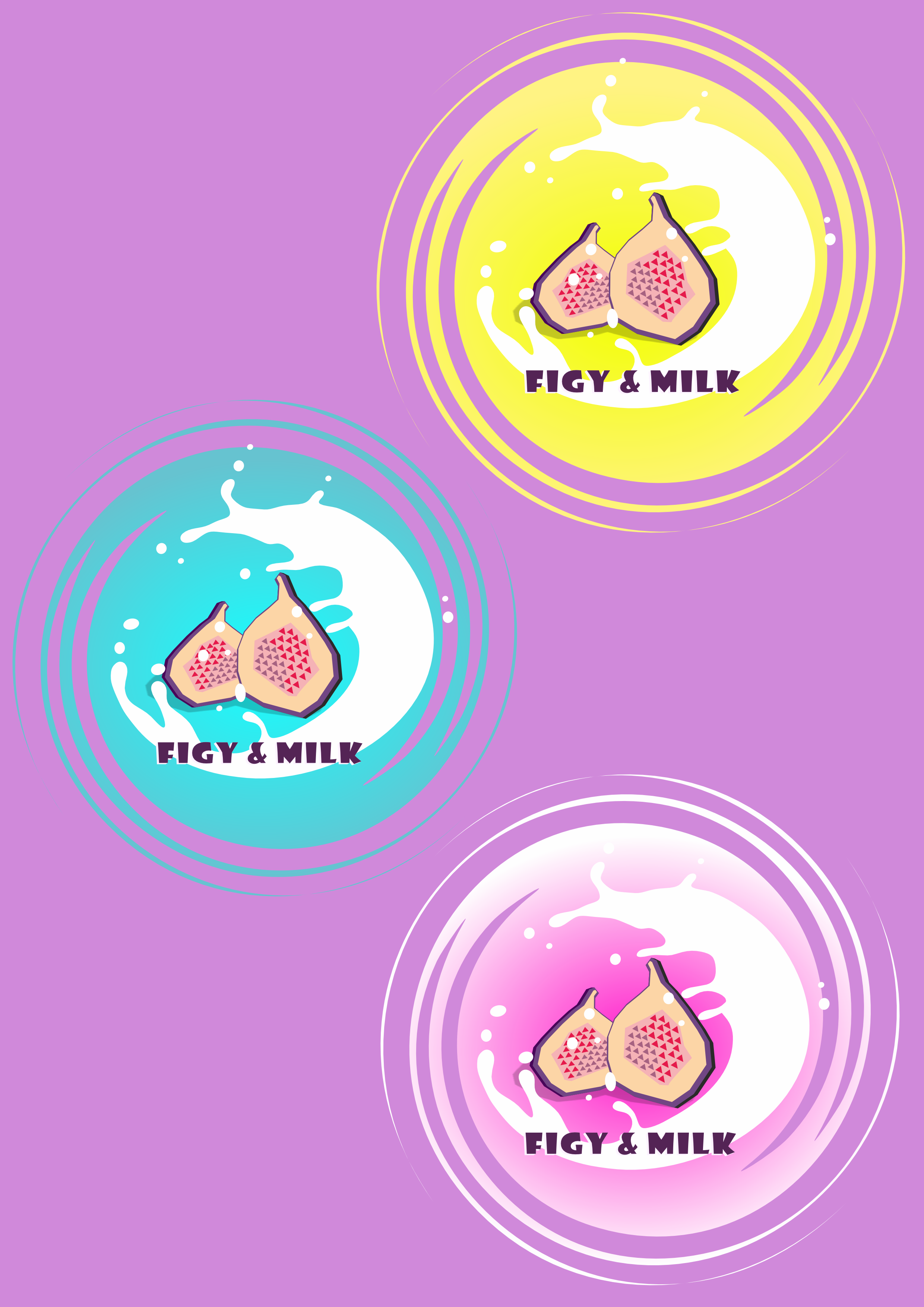 Иллюстративный логотип для бренда натурального мыла " Figy & Milk "