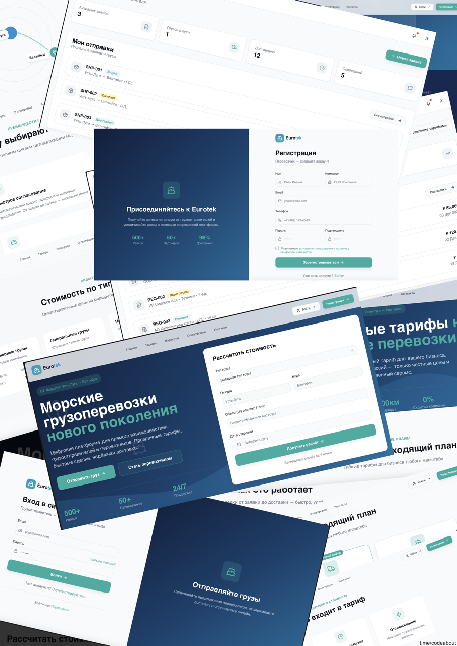 Eurotek — B2B-маркетплейс морских грузоперевозок с автоматизацией сделок и комиссионной моделью