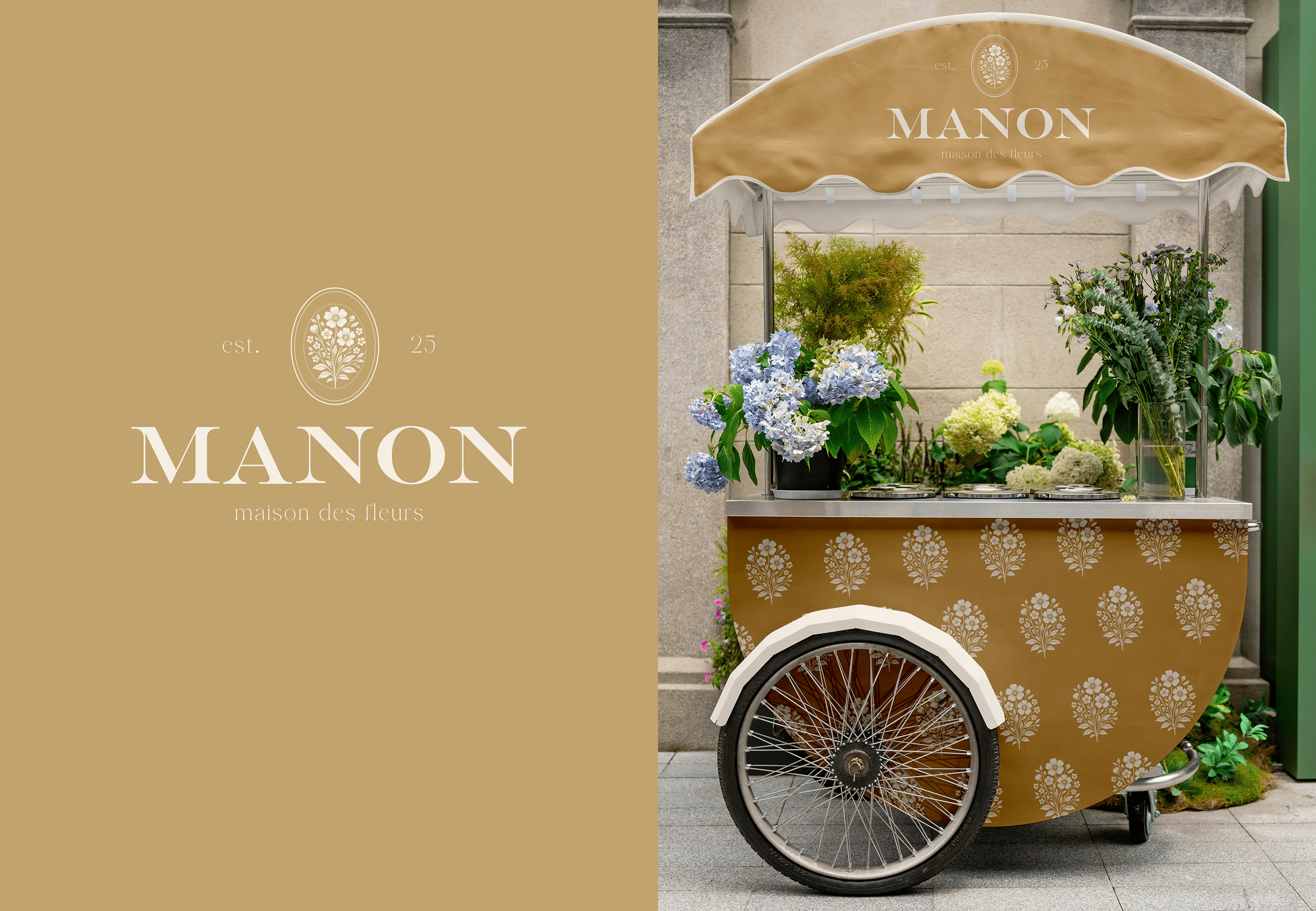 Дизайн логотипа для цветочного бутика «MANON»