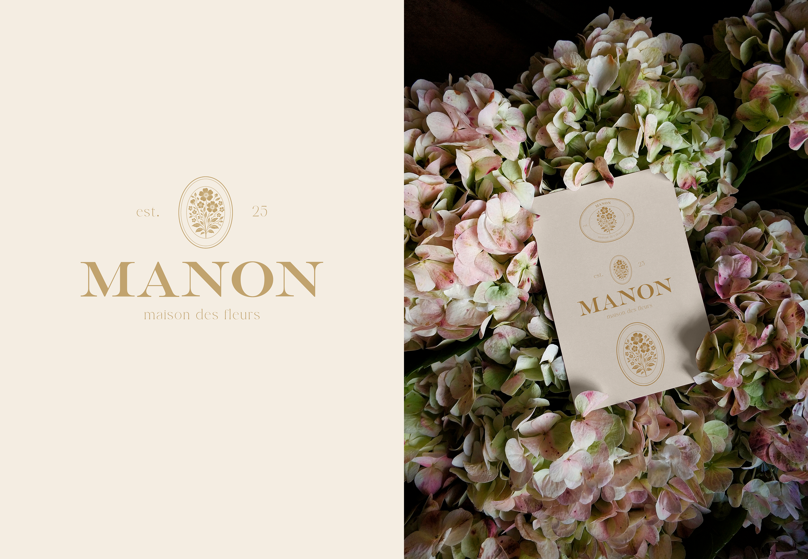 Дизайн логотипа для цветочного бутика «MANON»