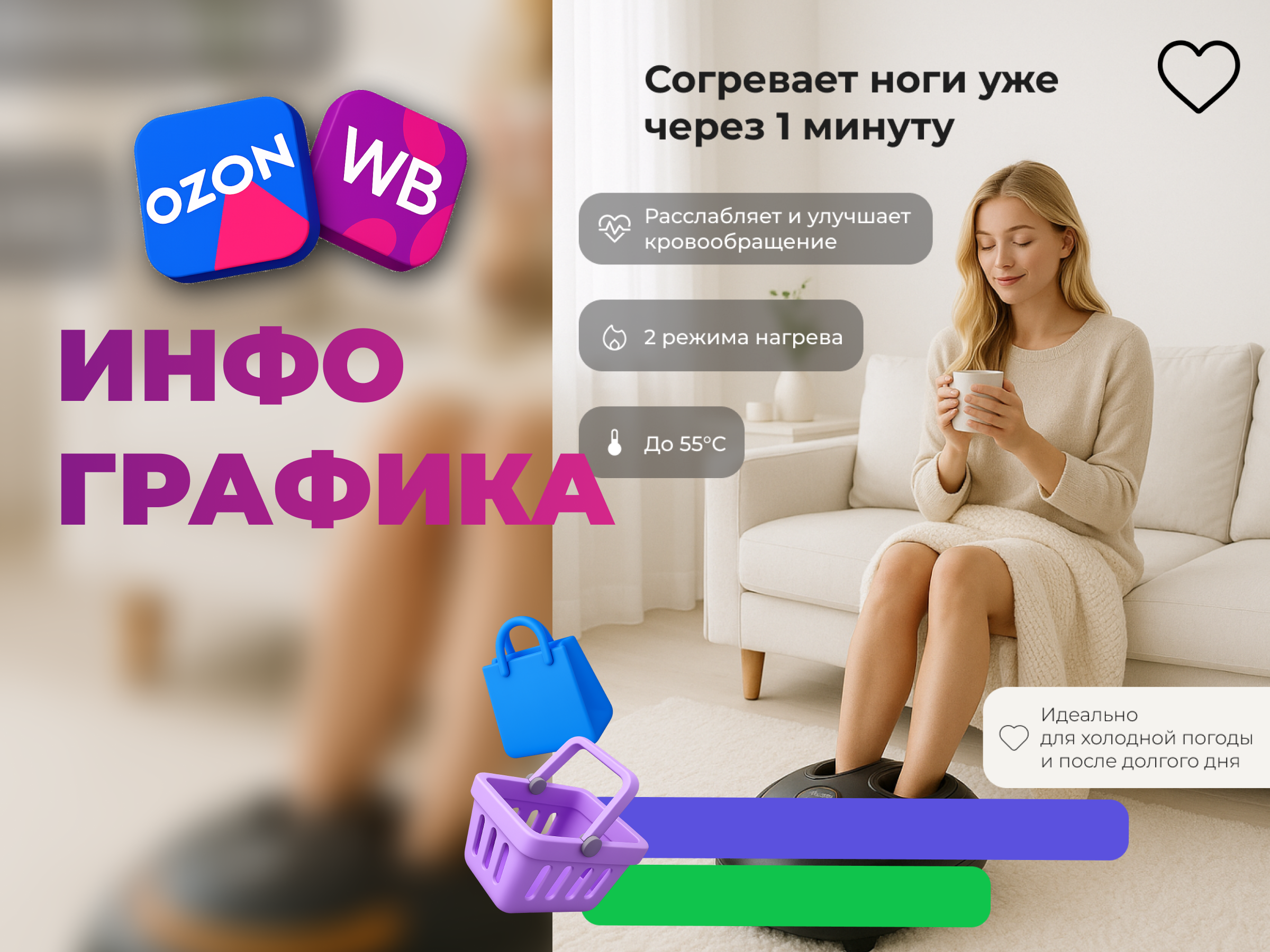 Инфографика для массажёра для ног