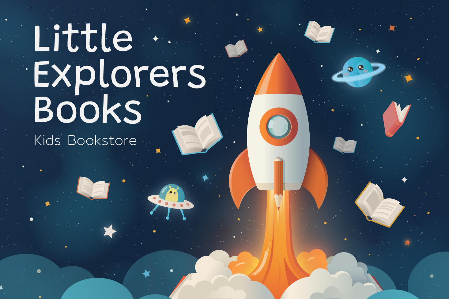 Айдентика детского книжного магазина "Little Explorers Books"