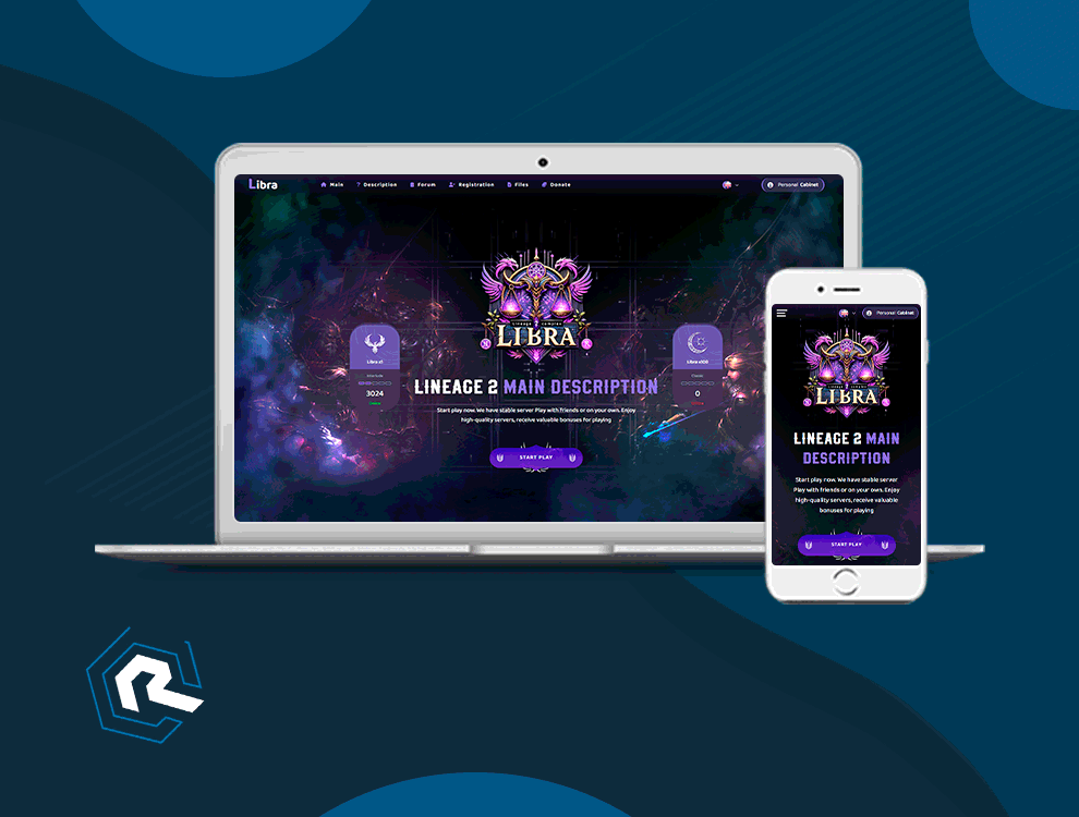 Разработка дизайна и адаптивная верстка сайта для сервера lineage2