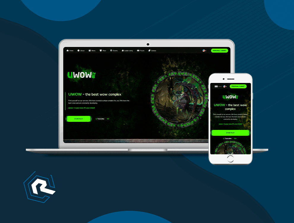 Два LandingPage и логотип для популярного игрового проекта WorldOfWarcraft