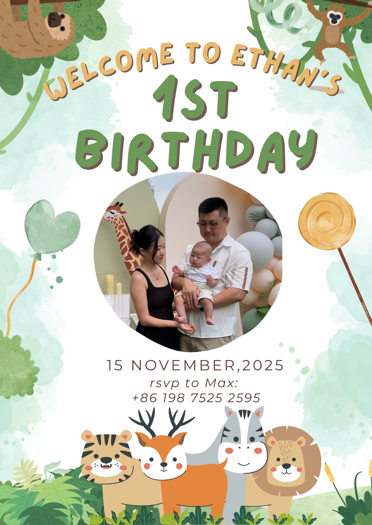 Green Watercolor Cute 1st Birthday Invitation.jpg