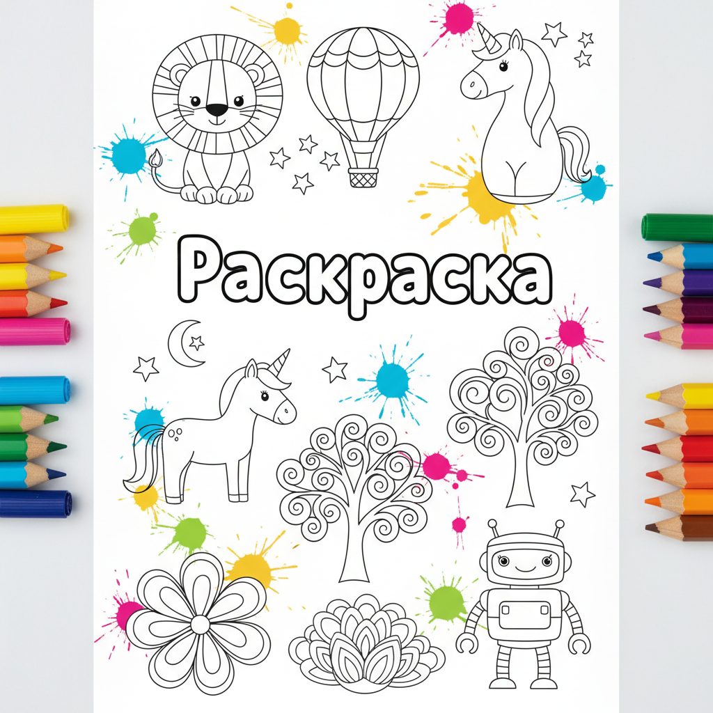 Раскраска/иллюстрация контур/по номерам
